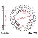Couronne Moto Aluminium JT 44 Dents PAS 525 Argent - JTA1792.44