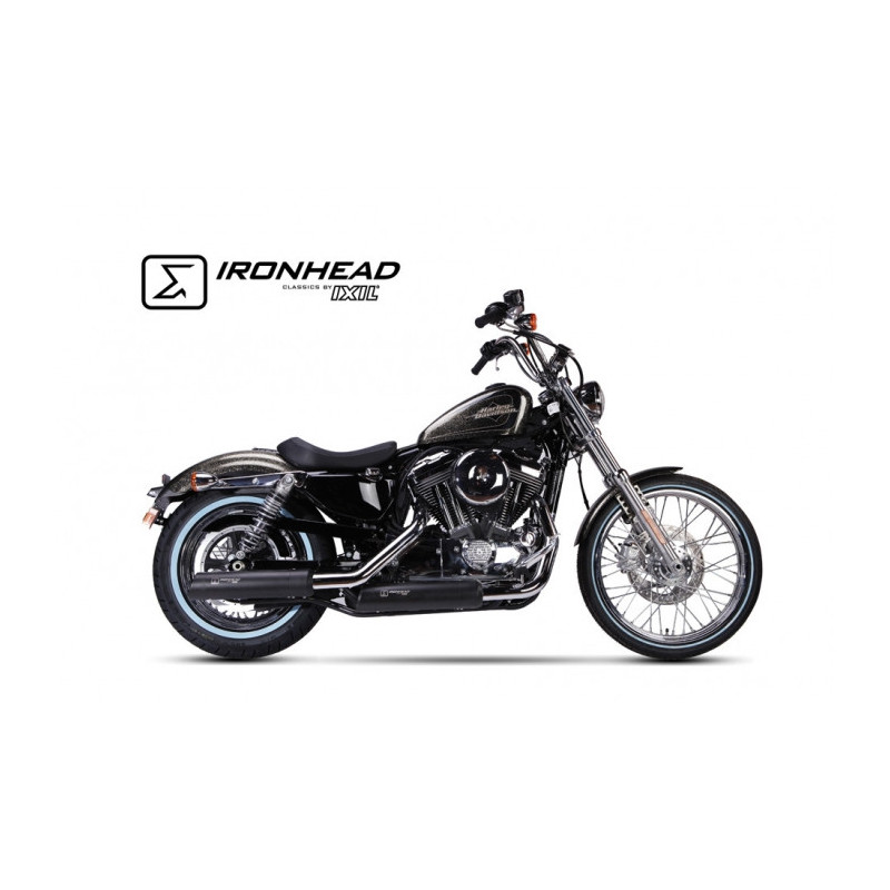 Echappement Fishtail Paire pour Harley Sportster 883 Hugger/Iron Chrome 