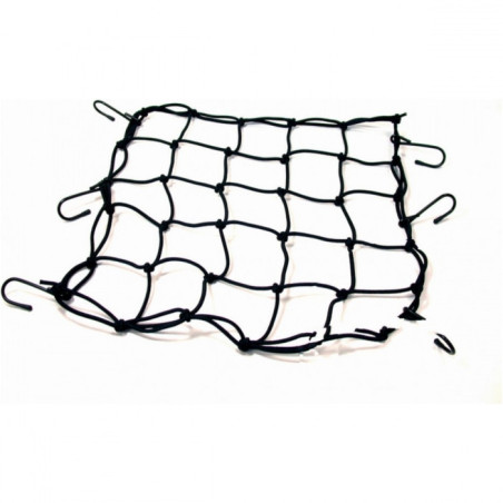 Filet à bagages noir JMP 40x40 cm Fil Epais Crochets Acier