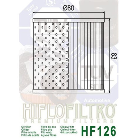 Filtre a Huile Hiflofiltro HF126