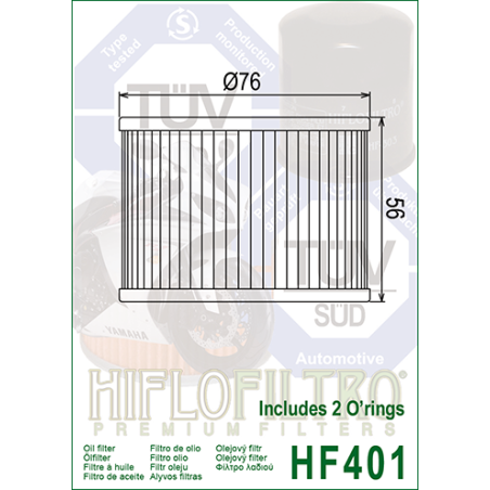 Filtre à Huile Hiflofiltro HF401