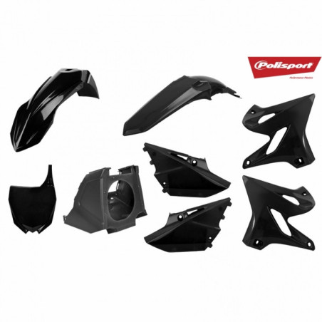 Kit Plastiques Complet Moto MX Polisport Noir Restylage 21' Yamaha YZ 125 02-19