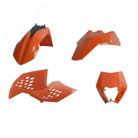 Kit Plastiques Complet Moto MX Polisport Orange OEM KTM EXC 125 08-11