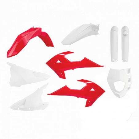 Kit Plastiques Complet Moto MX Polisport Rouge / Blanc Gas Gas EC 250 17-19