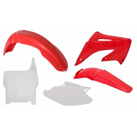 Kit plastiques RACETECH couleur origine rouge/blanc Honda CR125R/250R