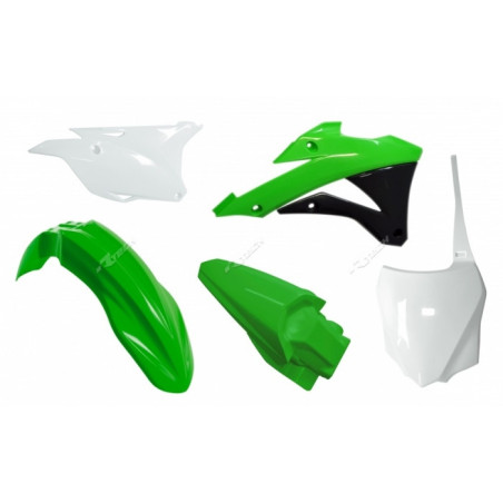 Kit plastiques RACETECH couleur origine vert/blanc Kawasaki KX85