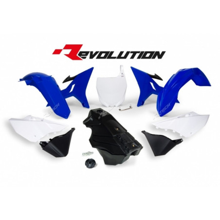 Kit plastiques RACETECH Revolution + réservoir couleur origine bleu/blanc/noir Yamaha YZ125/250