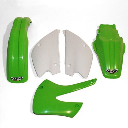 Kit plastiques UFO couleur origine vert/blanc Kawasaki KX80