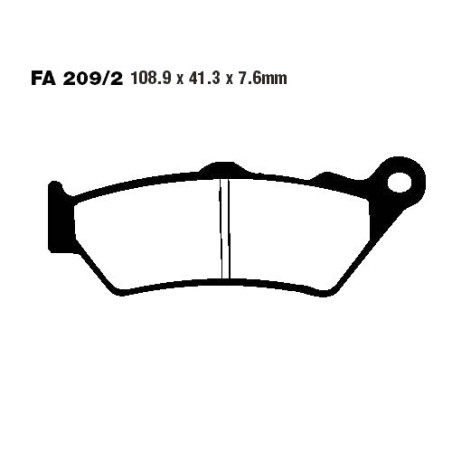 Plaquettes de frein EBC Semi Métal - FA209/2V