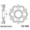 Support de couronne JT Sprockets 6 silentblocs pour Ducati