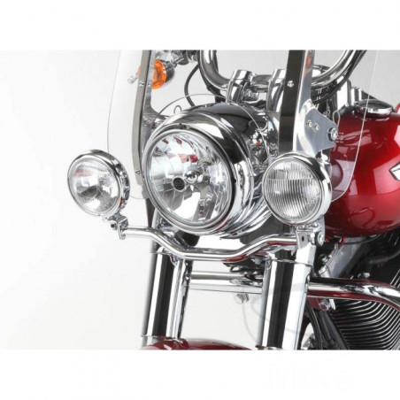 Support de Phare Auxiliaire Chromé FELHING Harley Davidson FLD 1690 Dyna Switchback ABS 12-14