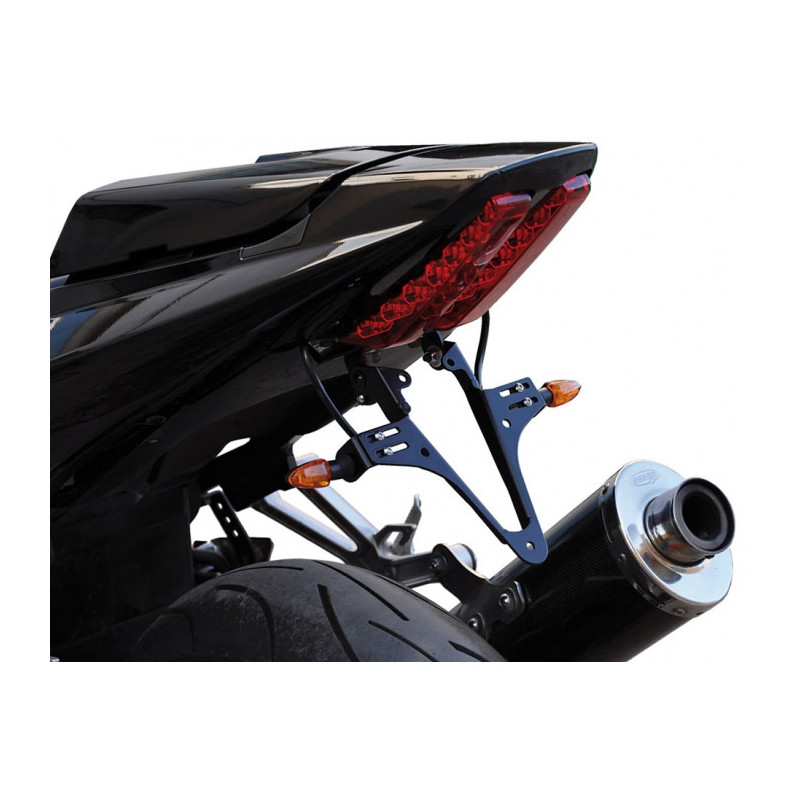  Support de Plaque Moto, avec Lumière sous Licence, Réglable Support  Plaque Moto, Support Arrière pour Moto pour Sportster Z900 SV650, MT01, 07,  09